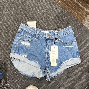 Forever 21 Distressed Blue Jean Shorts